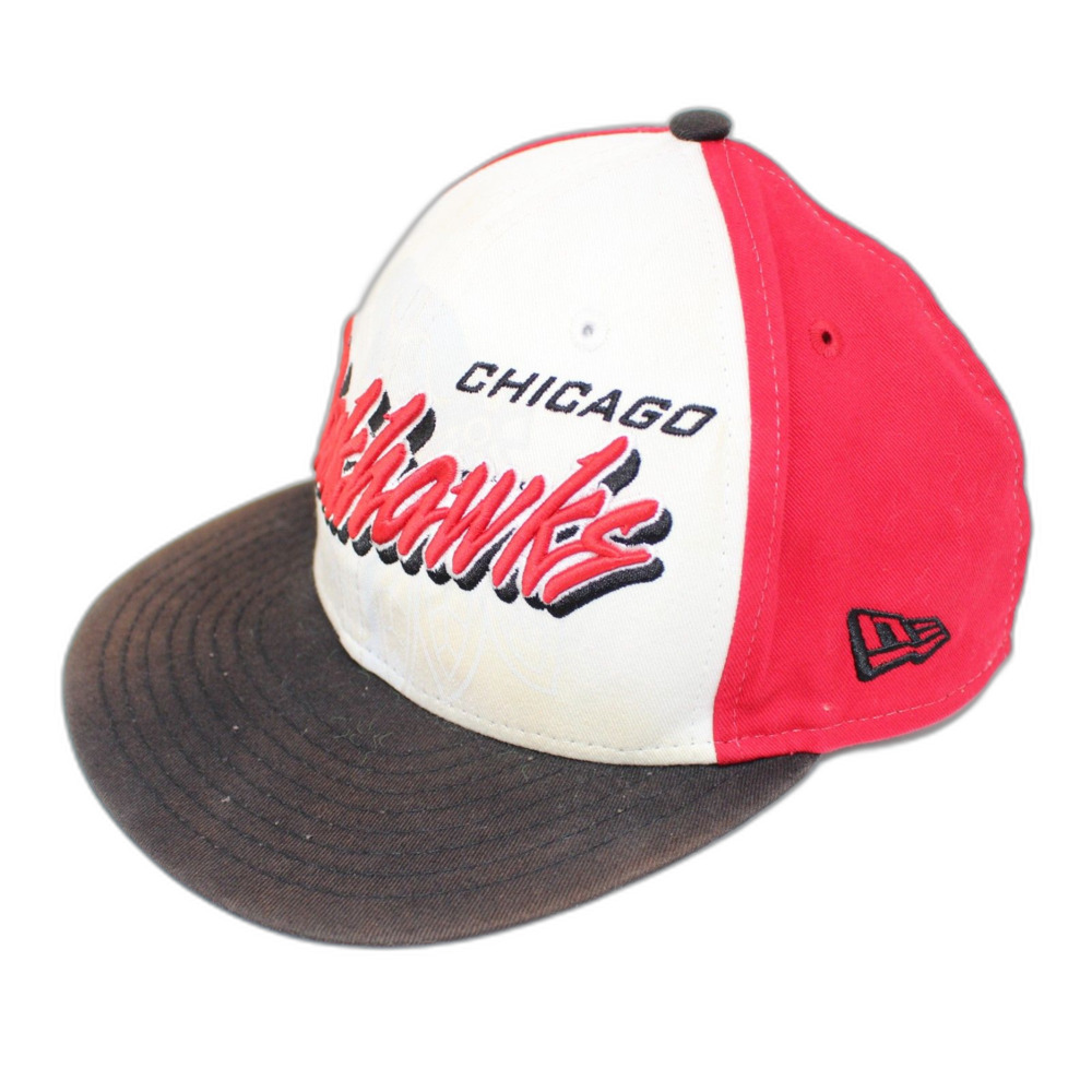 Chicago Blackhawks Adjustable Hat - New‎ Era Cap - Vintage Medium Large - Picture 3 of 7